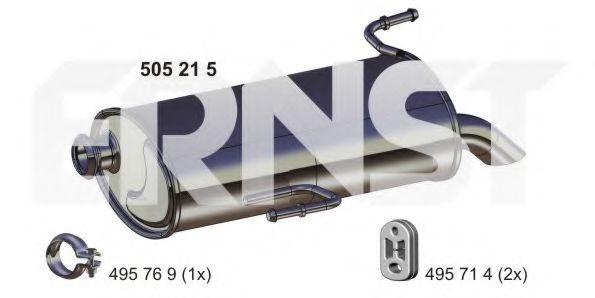 Глушитель выхлопных газов конечный ERNST 505215
