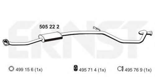 Средний глушитель выхлопных газов ERNST 505222
