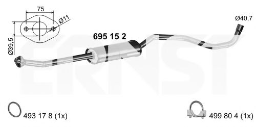Средний глушитель выхлопных газов ERNST 695152