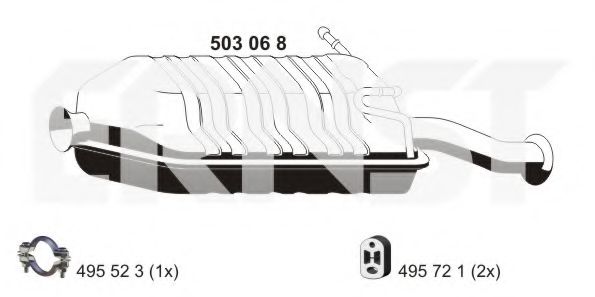 Глушитель выхлопных газов конечный ERNST 503068