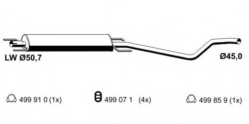 Средний глушитель выхлопных газов ERNST 054263