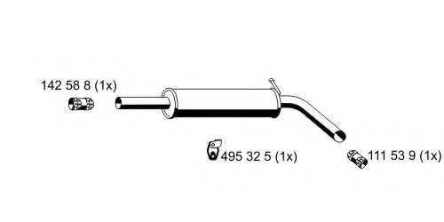 Средний глушитель выхлопных газов ERNST 112284