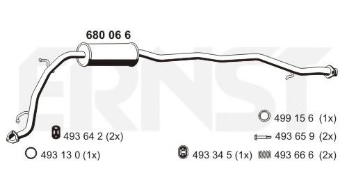 Средний глушитель выхлопных газов ERNST 680066