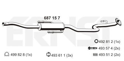 Средний глушитель выхлопных газов ERNST 687157