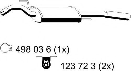 Глушитель выхлопных газов конечный ERNST 133173