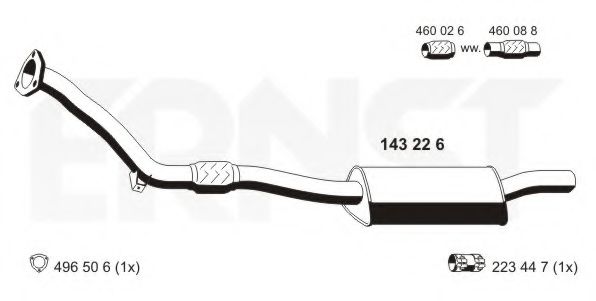 Предглушитель выхлопных газов ERNST 143226
