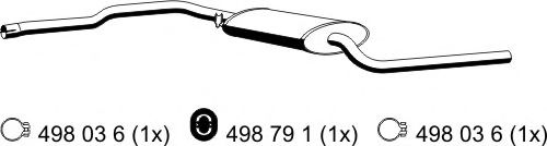 Средний глушитель выхлопных газов ERNST 176064