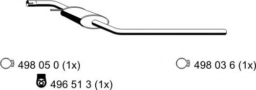 Средний глушитель выхлопных газов ERNST 176187