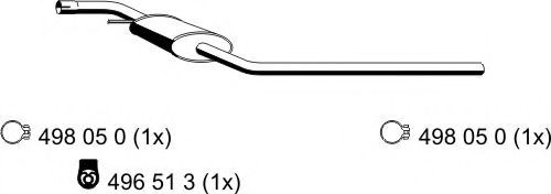 Средний глушитель выхлопных газов ERNST 176262