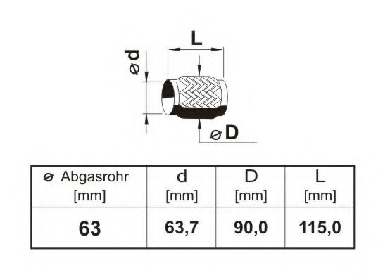 Гофра выхлопной системы ERNST 464185 Гофра выхлопной системы ERNST 464185