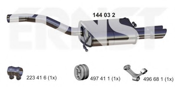 Глушитель выхлопных газов конечный ERNST 144032