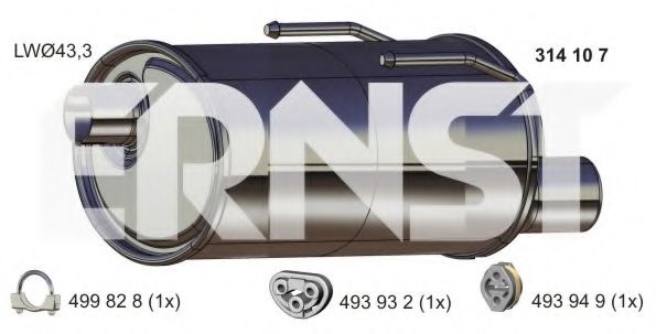 Глушитель выхлопных газов конечный ERNST 314107