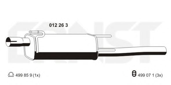 Глушитель выхлопных газов конечный ERNST 012263