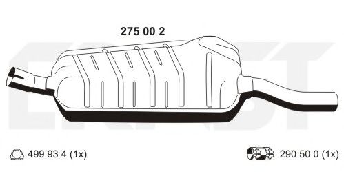 Средний глушитель выхлопных газов ERNST 275002