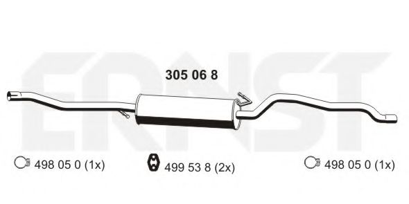 Средний глушитель выхлопных газов ERNST 305068