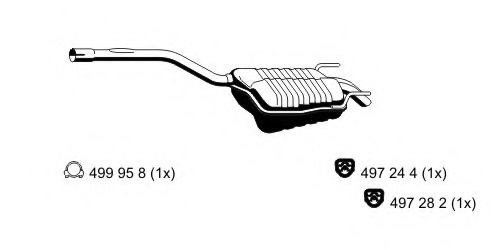 Глушитель выхлопных газов конечный ERNST 351140