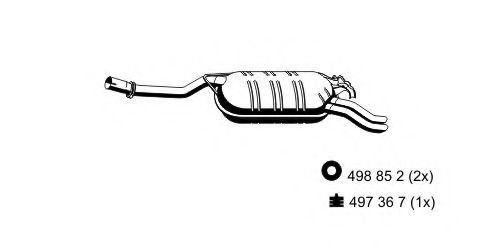 Глушитель выхлопных газов конечный ERNST 374187