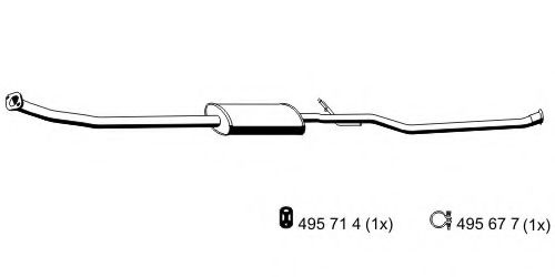Средний глушитель выхлопных газов ERNST 500296
