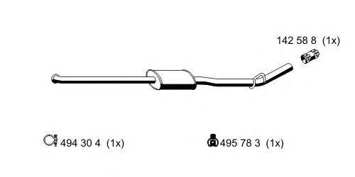 Средний глушитель выхлопных газов ERNST 522182