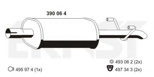 Средний глушитель выхлопных газов ERNST 390064