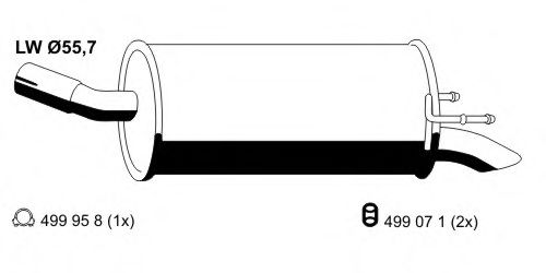 Глушитель выхлопных газов конечный ERNST 056045