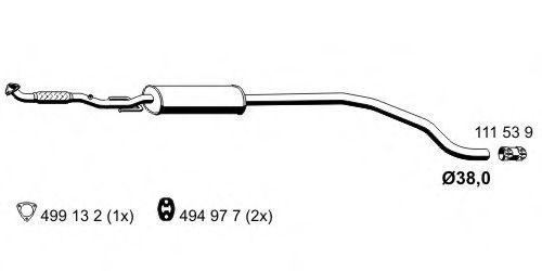 Средний глушитель выхлопных газов ERNST 012140