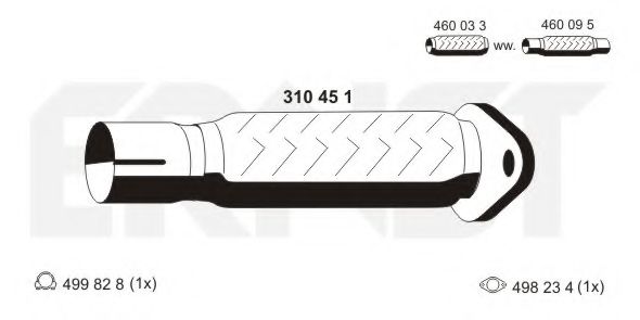 Ремонтная трубка, катализатор ERNST 310451