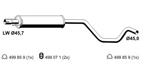 Средний глушитель выхлопных газов ERNST 033282
