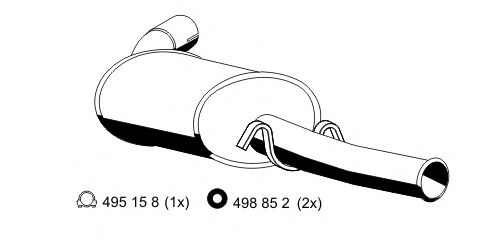 Глушитель выхлопных газов конечный ERNST 515054