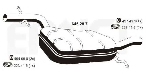 Средний глушитель выхлопных газов ERNST 645287