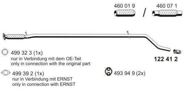 Приемная труба глушителя ERNST 550406
