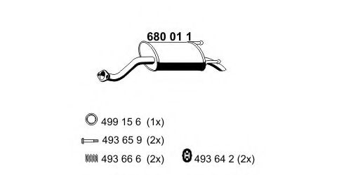Глушитель выхлопных газов конечный ERNST 680011