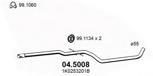 Приемная труба глушителя ASSO 04.5008