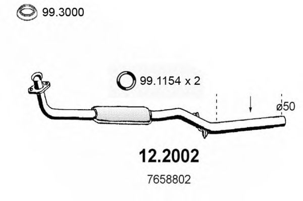 Предглушитель выхлопных газов asso 12.2002