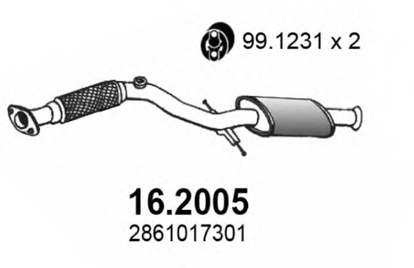 Предглушитель выхлопных газов asso 16.2005