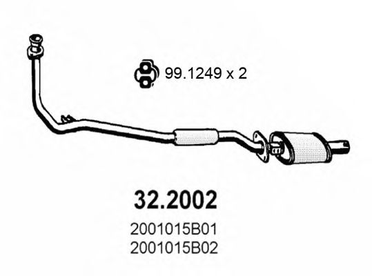 Предглушитель выхлопных газов asso 32.2002
