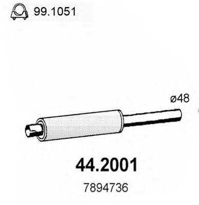Предглушитель выхлопных газов asso 44.2001