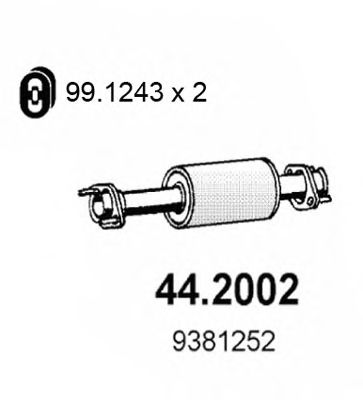 Предглушитель выхлопных газов asso 44.2002