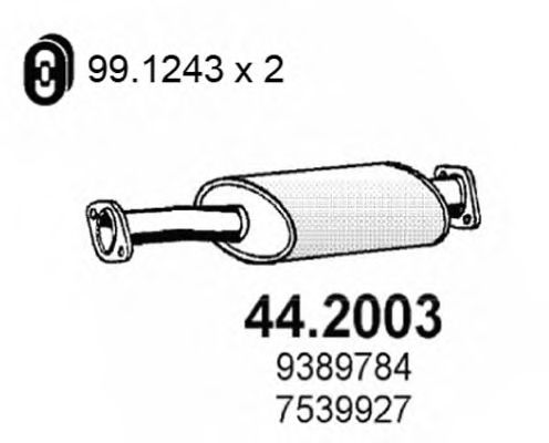 Предглушитель выхлопных газов asso 44.2003