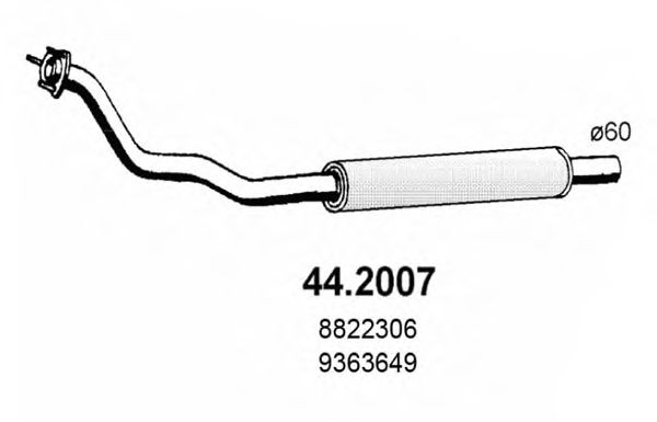 Предглушитель выхлопных газов asso 44.2007