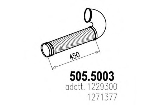 Приемная труба глушителя asso 505.5003