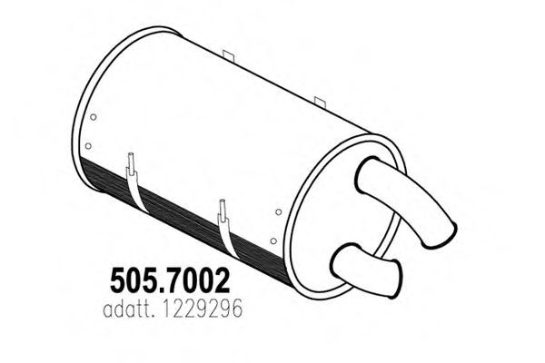 Средний / конечный глушитель ОГ asso 505.7002