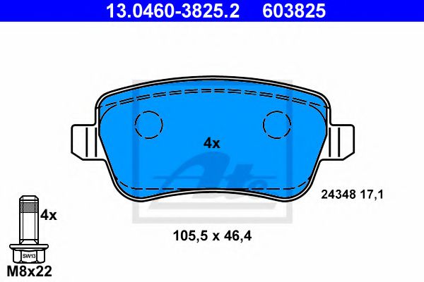 Тормозные колодки ATE 13.0460-3825.2