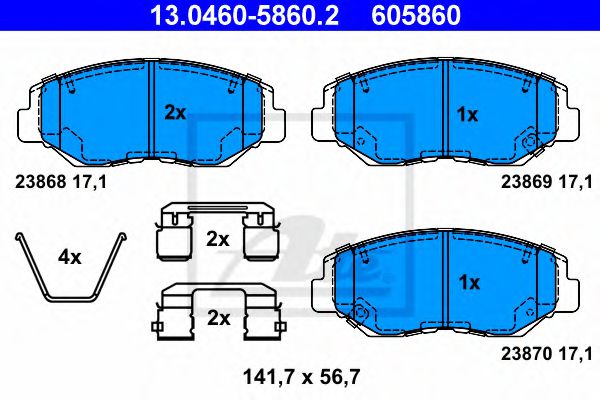 Тормозные колодки ATE 13.0460-5860.2
