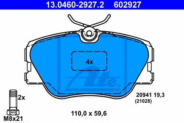 Тормозные колодки ATE 13.0460-2927.2