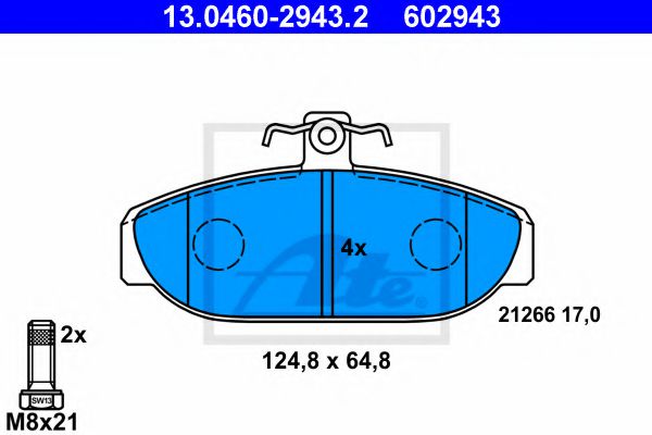 Тормозные колодки ATE 13.0460-2943.2