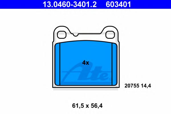 Тормозные колодки ATE 13.0460-3401.2