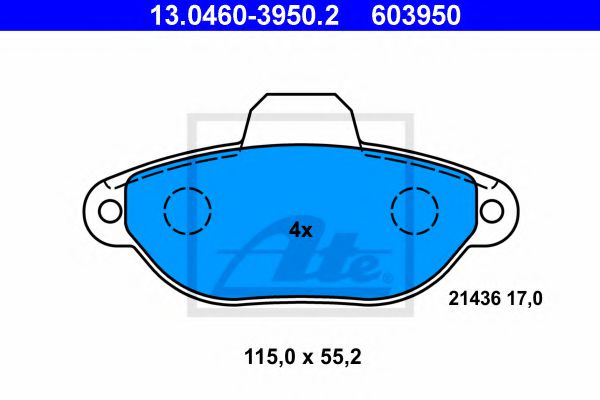 Тормозные колодки ATE 13.0460-3950.2