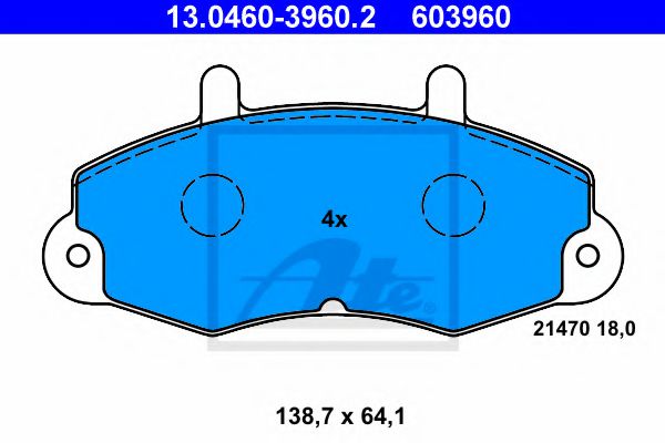 Тормозные колодки ATE 13.0460-3960.2