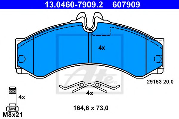 Тормозные колодки ATE 13.0460-7909.2